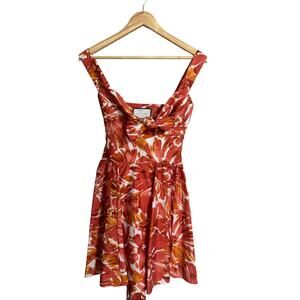 Alexis Ilda Floral Print Tie Front Fit and Flare Dress Size Medium